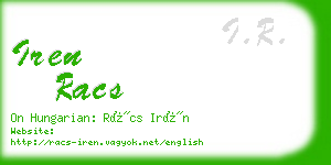 iren racs business card
